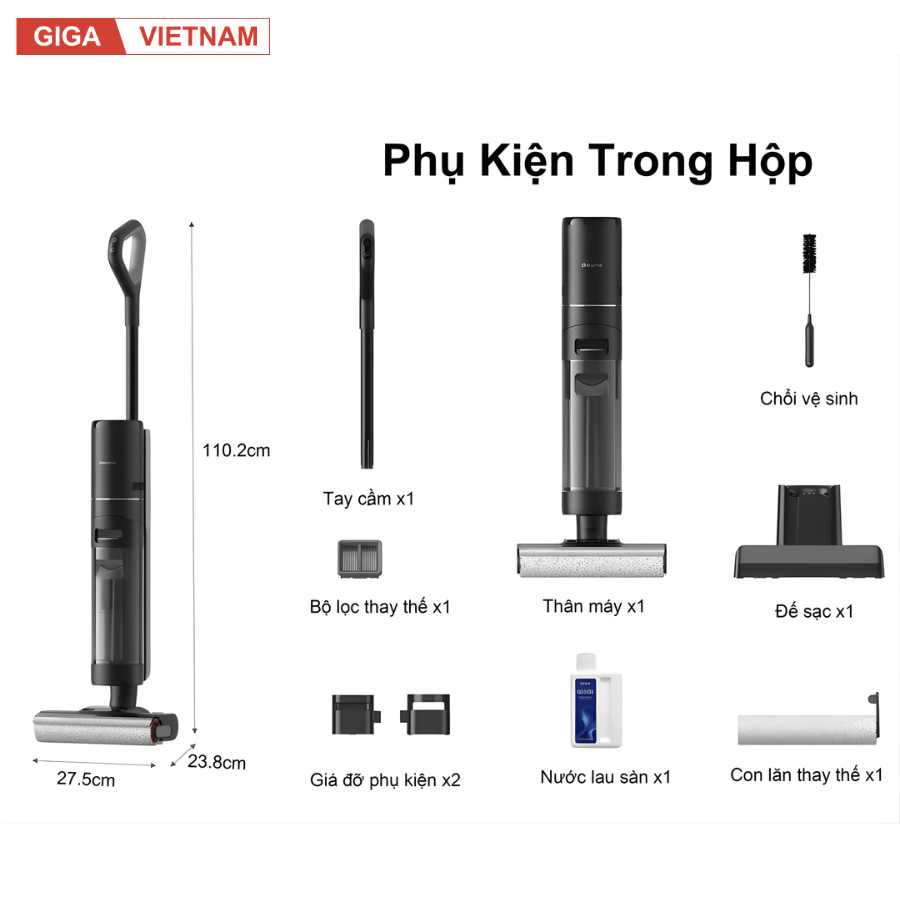 Dreame H12 Pro - Máy Hút Bụi Lau Sàn 2026 tại Giga Việt Nam x Vua Nhà Bếp Đức 13