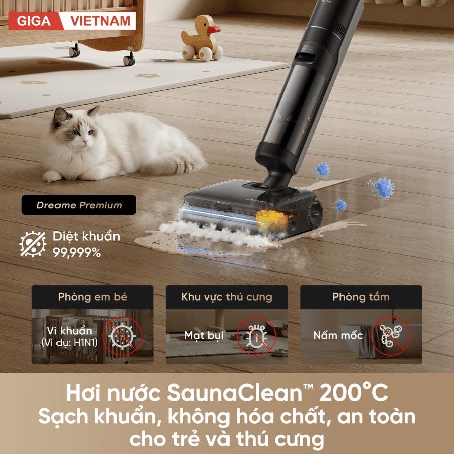 Dreame H16 Steam - Máy Hút Bụi Lau Sàn 2026 tại Giga Việt Nam x Vua Nhà Bếp Đức 03