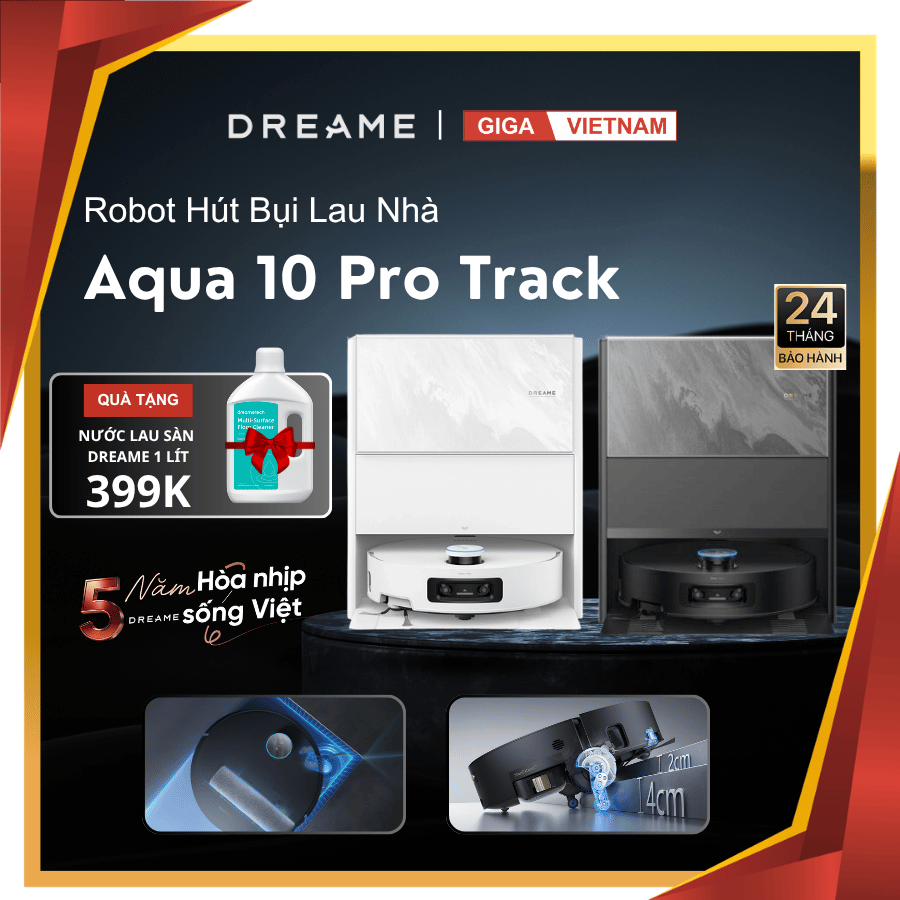 Dreame Aqua 10 Pro Track - Robot Hút Bụi Lau Nhà 2026