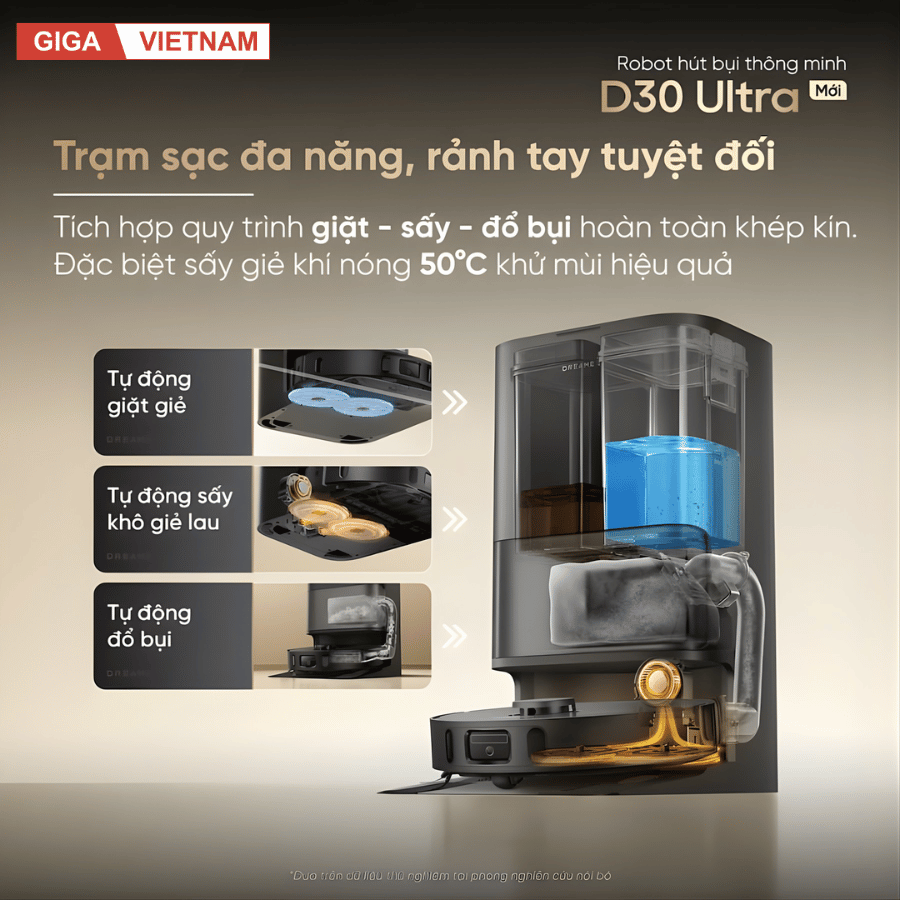 Dreame D30 Ultra - Robot Hút Bụi Lau Nhà 2026 tại Giga Việt Nam x Vua Nhà Bếp Đức 07