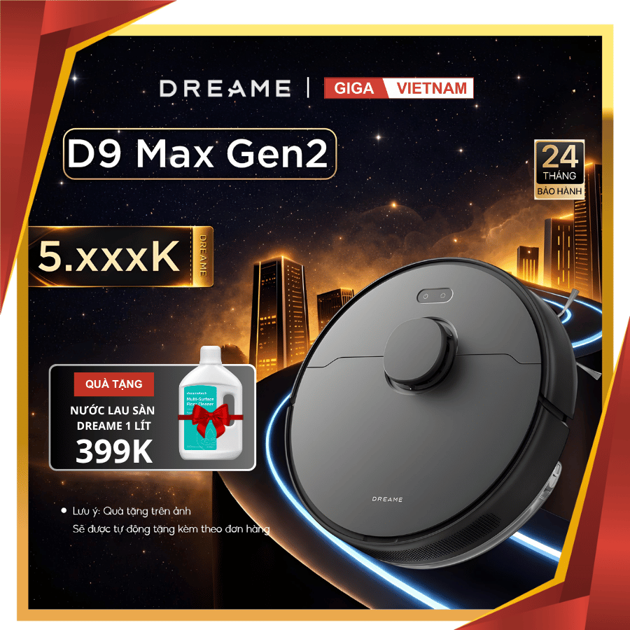 Dreame D9 Max Gen 2 - Robot Hút Bụi Lau Nhà 2026 tại Giga Việt Nam x Vua Nhà Bếp Đức 01
