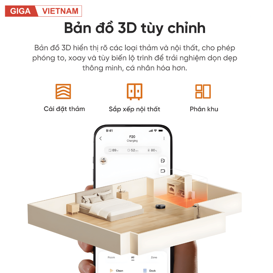 Dreame F20 - Robot Hút Bụi Lau Nhà Hiện Đại 2026 tại Giga Việt Nam x Vua Nhà Bếp Đức 10