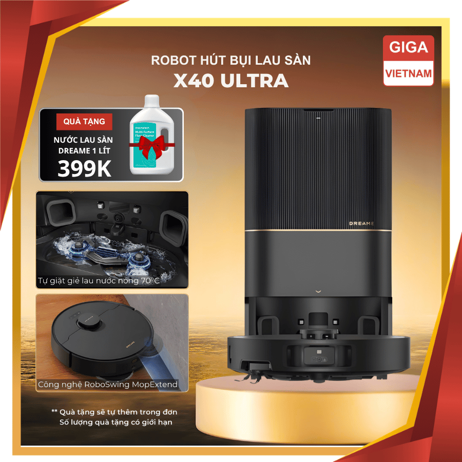 Dreame X40 Ultra - Robot Hút Bụi Lau Nhà 2026 tại Giga Việt Nam x Vua Nhà Bếp Đức 01