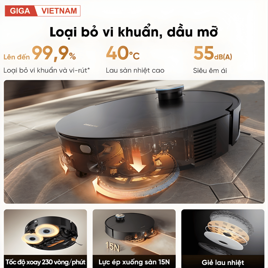 Dreame X60 Master - Robot Hút Bụi Lau Nhà 2026 tại Giga Việt Nam x Vua Nhà Bếp Đức 10