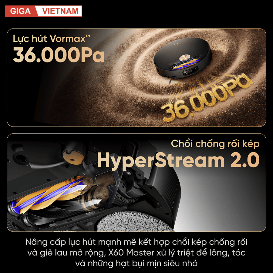Dreame X60 Master - Robot Hút Bụi Lau Nhà 2026 tại Giga Việt Nam x Vua Nhà Bếp Đức 11