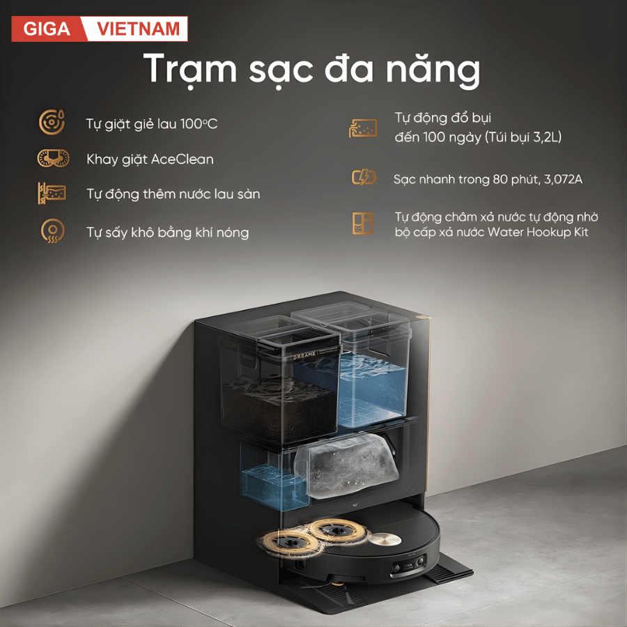 Dreame X60 Ultra - Robot Hút Bụi Lau Nhà 2026 tại Giga Việt Nam x Vua Nhà Bếp Đức 12