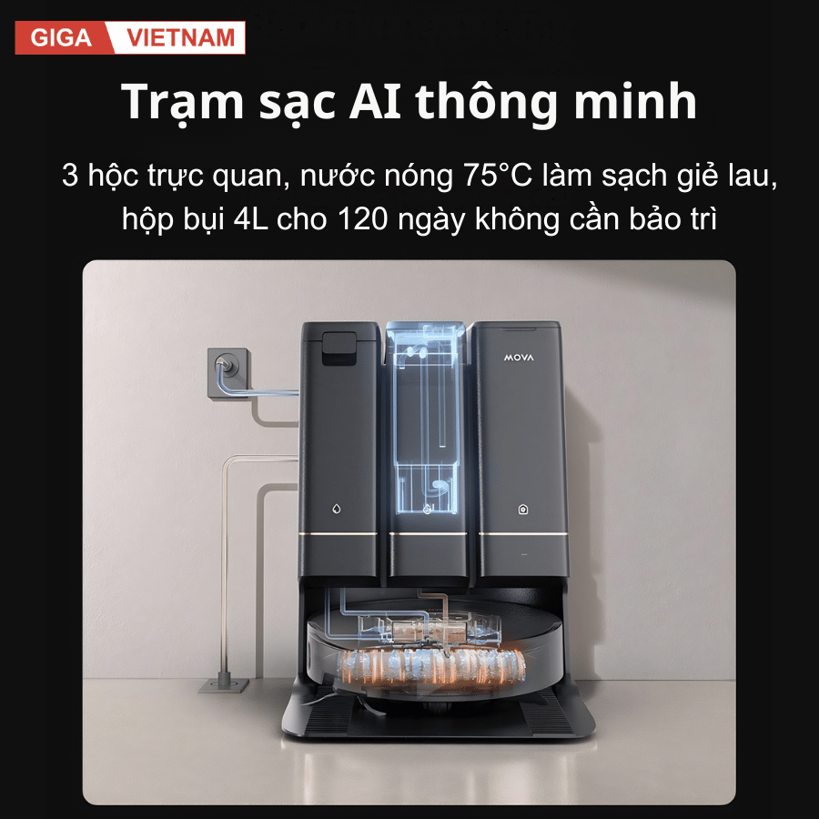 Mova Z50 Ultra  - Robot Hút Bụi Lau Sàn 2026 tại Giga Việt Nam x Vua Nhà Bếp Đức 09