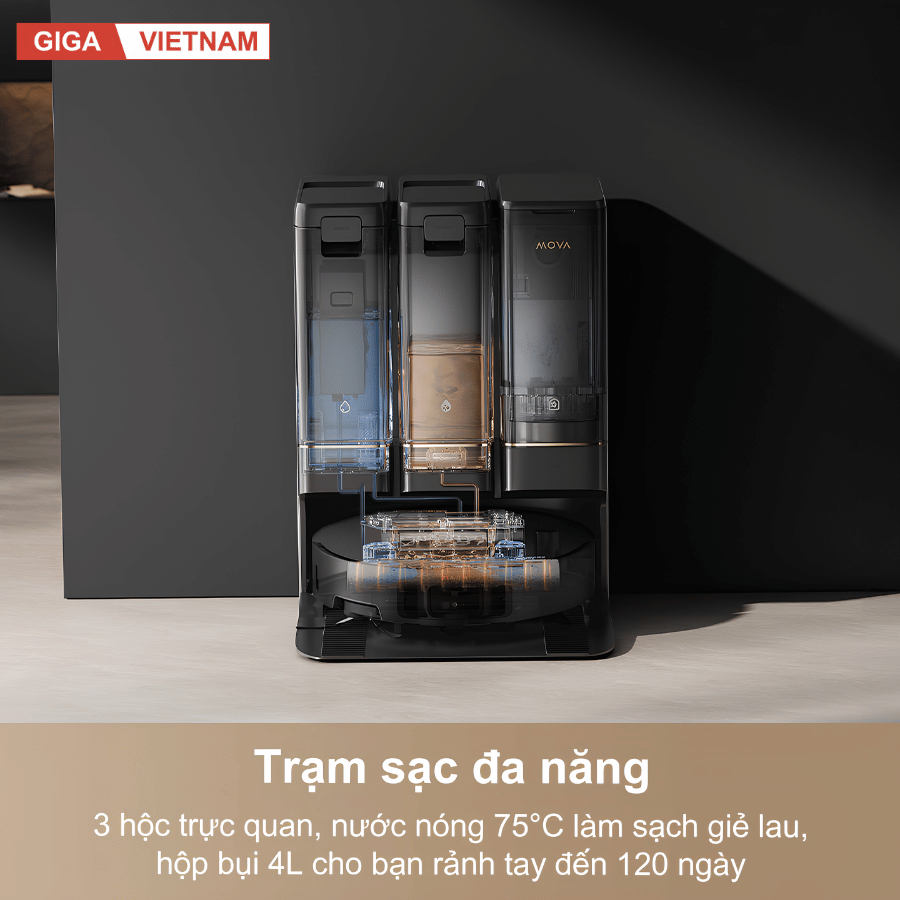 Mova Z50 Ultra  - Robot Hút Bụi Lau Sàn 2026 tại Giga Việt Nam x Vua Nhà Bếp Đức 12