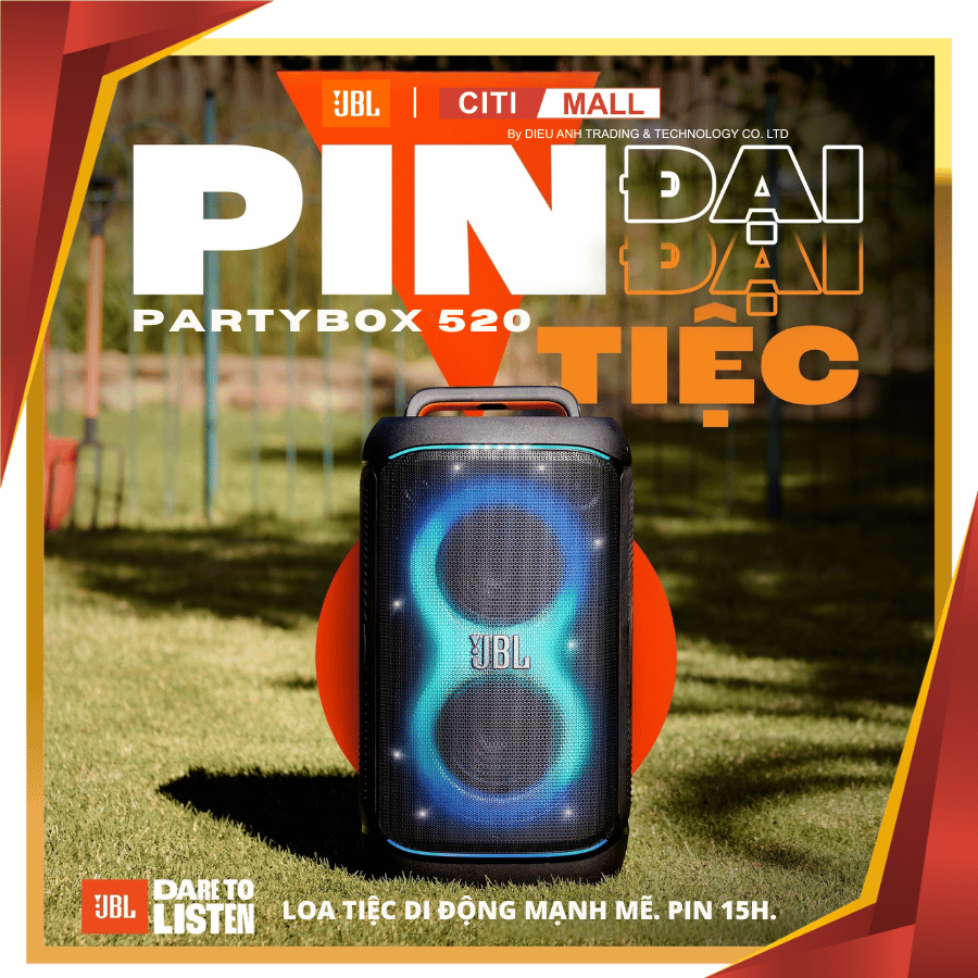 JBL PartyBox 520 - Loa Bluetooth Di Động 2026