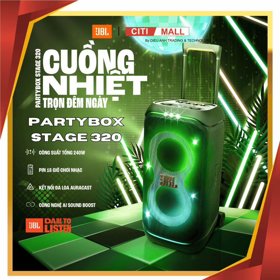 JBL PartyBox Stage 320 - Loa Bluetooth Cao Cấp 2026