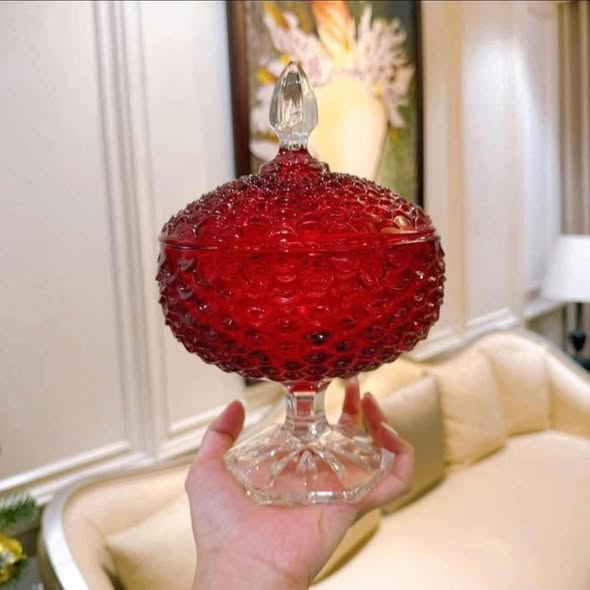 Chân Bồng Pha Lê Có Nắp 16cm - Sang Trọng & Rực Rỡ