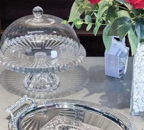 Chân bồng pha lê cao cấp có nắp Vessen 32cm