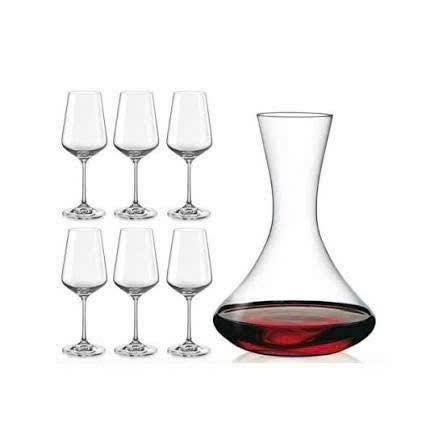 Set 6 ly kèm 1 bình thở Bohemia Sandra