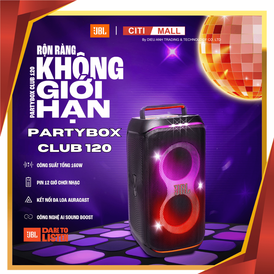 JBL PartyBox Club 120 - Loa Bluetooth Cao Cấp 2026