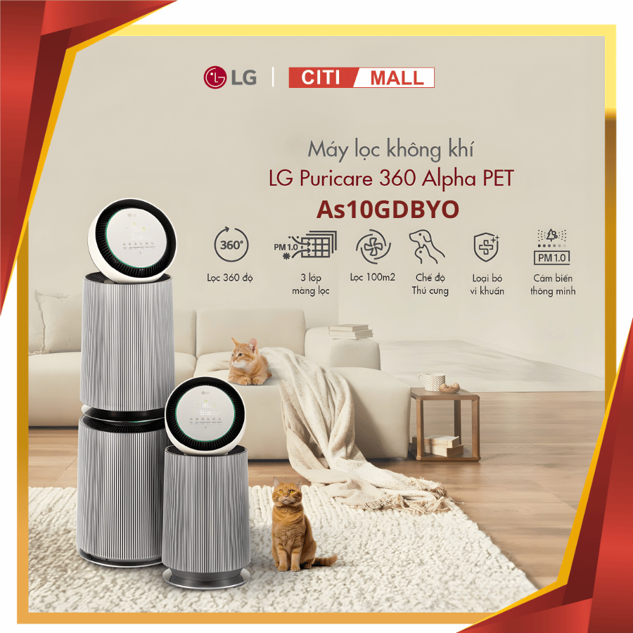 Lọc không khí LG 2 tầng  Alpha pet As10GDBYO