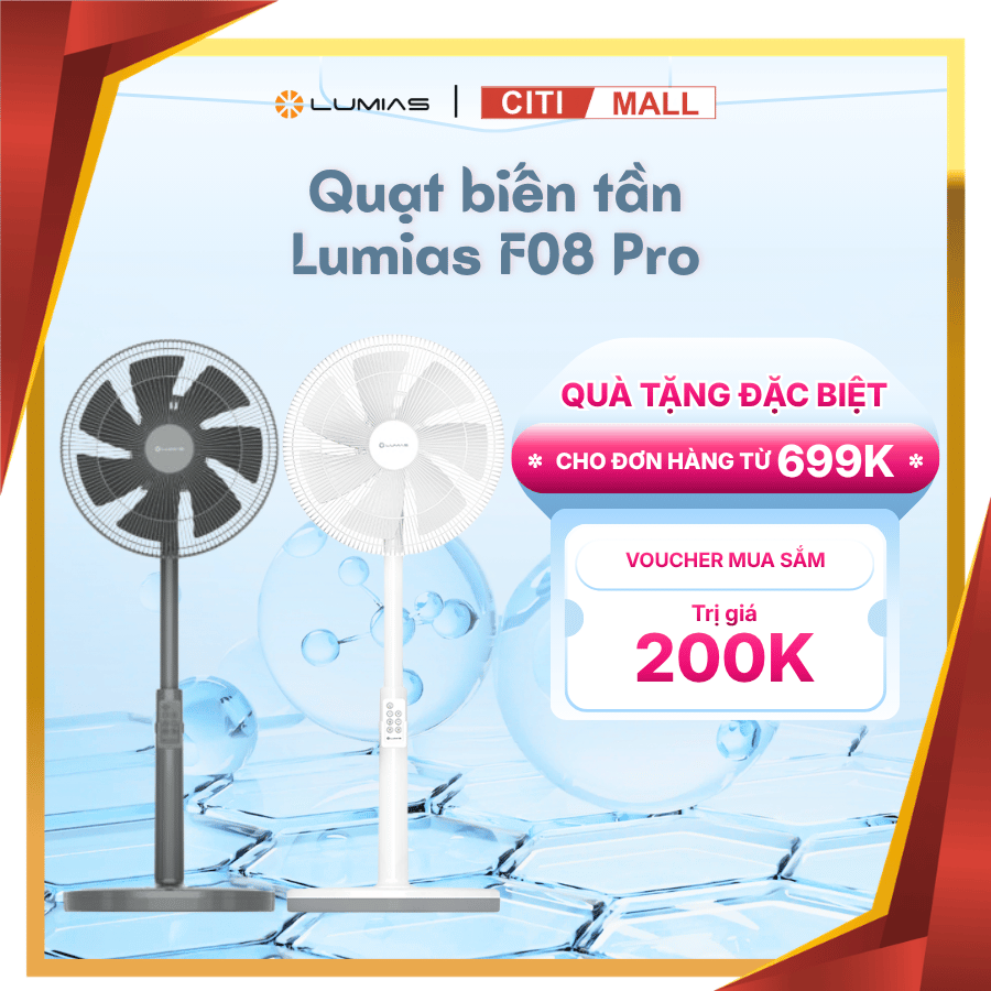 Quạt cây Lumias F08 Pro 28W chính hãng – 7 cấp gió, tiết kiệm điện