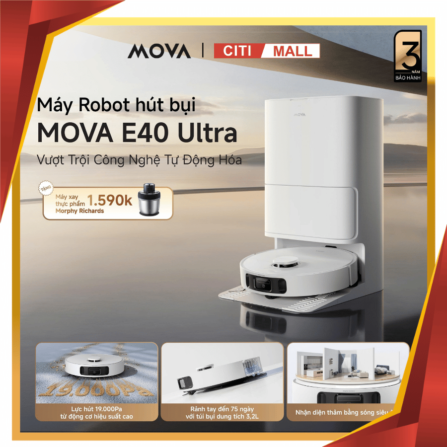 Mova E40 Ultra - Robot Hút Bụi Lau Nhà 2026