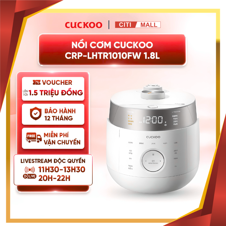 CUCKOO CRP-LHTR1010FW 1,8L - Nồi Cơm Điện Cao Tần Cuckoo