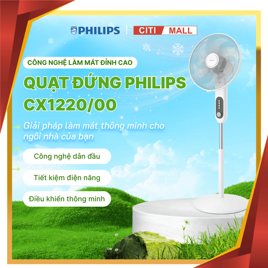 Quạt đứng Philips CX1220/00 - Quạt Thế Hệ Mới 2026