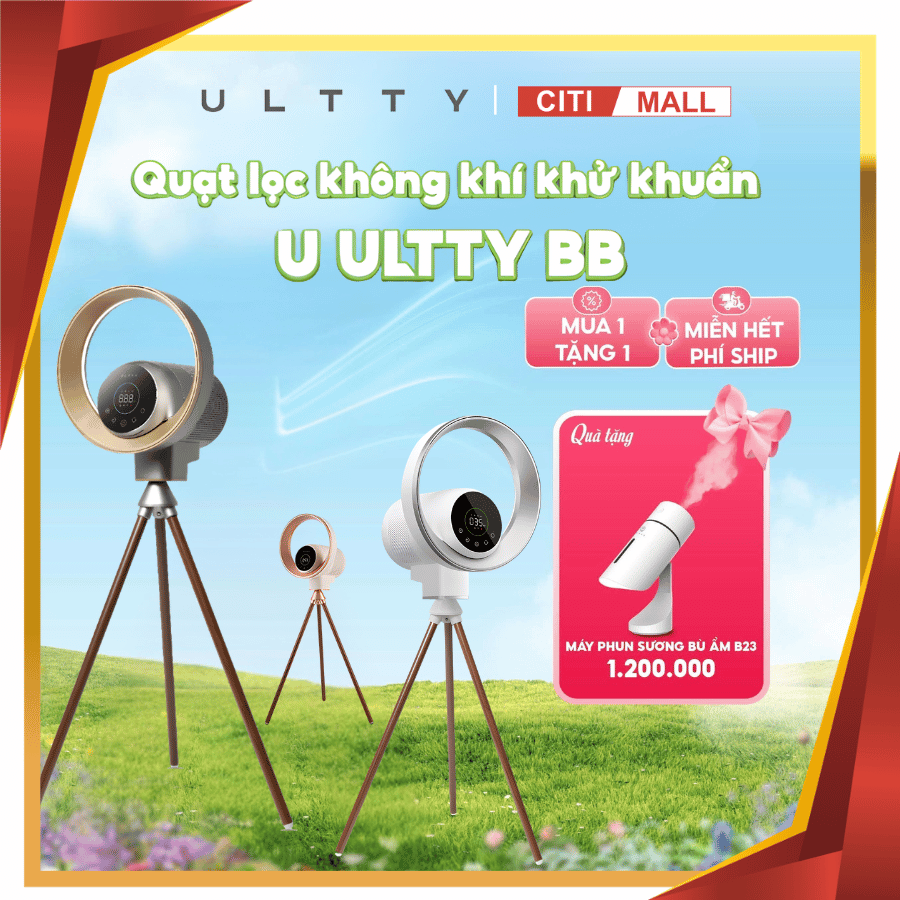 Quạt lọc không khí ULTTY BB (tặng ngay một máy bù ẩm)