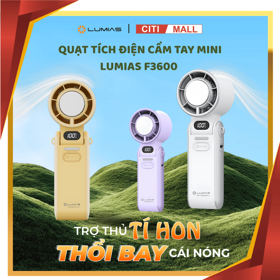 Quạt Cầm Tay Mini Lumias F3600 - Có Chế Độ Làm Lạnh Tức Thì /BH 6T