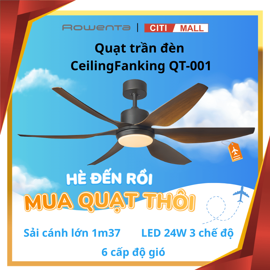 Quạt trần đèn CeilingFanking QT-001