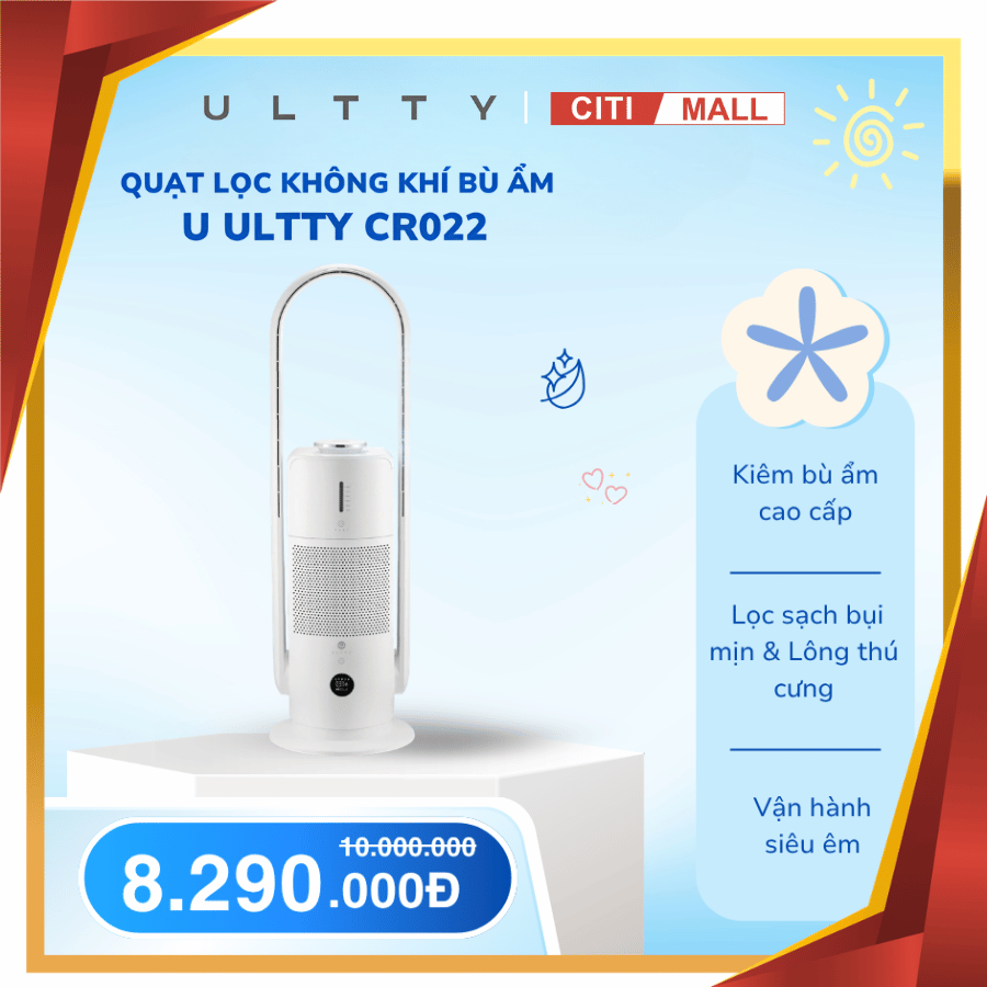QUẠT LỌC KHÔNG KHÍ BÙ ẨM U ULTTY CR022
