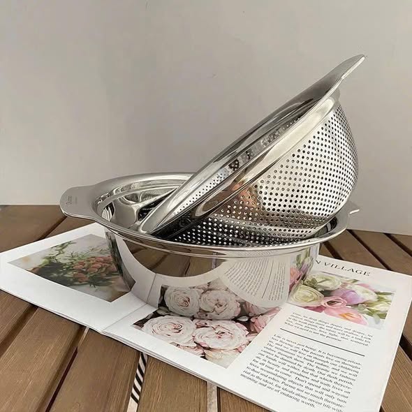 Bộ Chậu Rổ Inox Chockmen Size 27cm