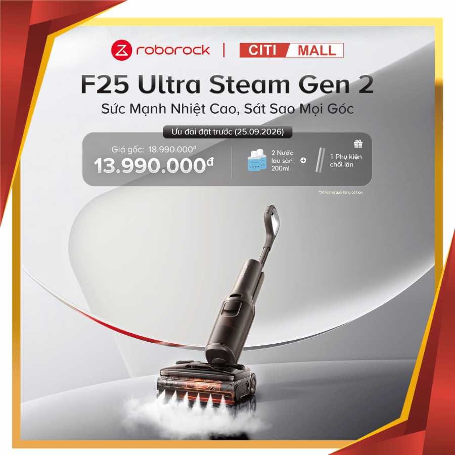 Roborock F25 Ultra Steam Gen 2 - Máy Hút Bụi Lau Sàn 2026