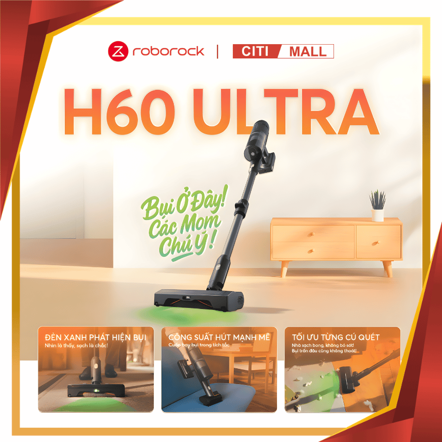 Roborock H60 Ultra - Máy hút bụi cầm tay thế hệ mới 2026