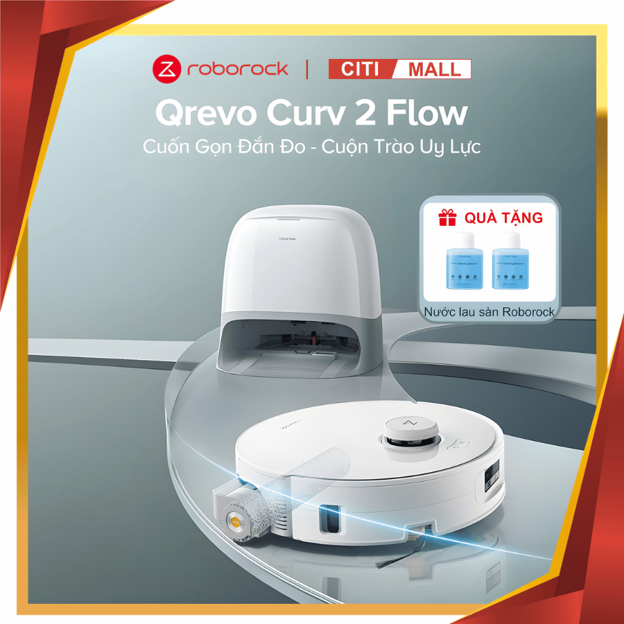 Roborock Qrevo Curv 2 Flow - Robot hút bụi lau nhà 2026 tại Vua Nhà Bếp Đức