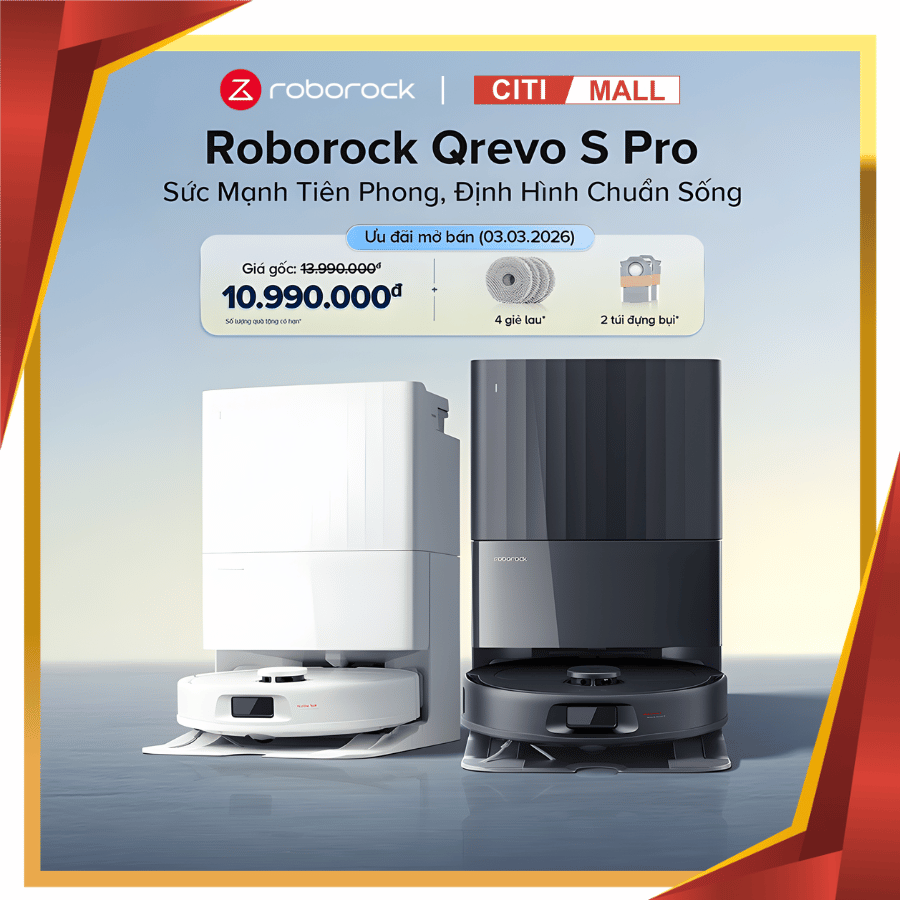 Roborock Qrevo S Pro - Robot Hút Bụi Lau Nhà 2026