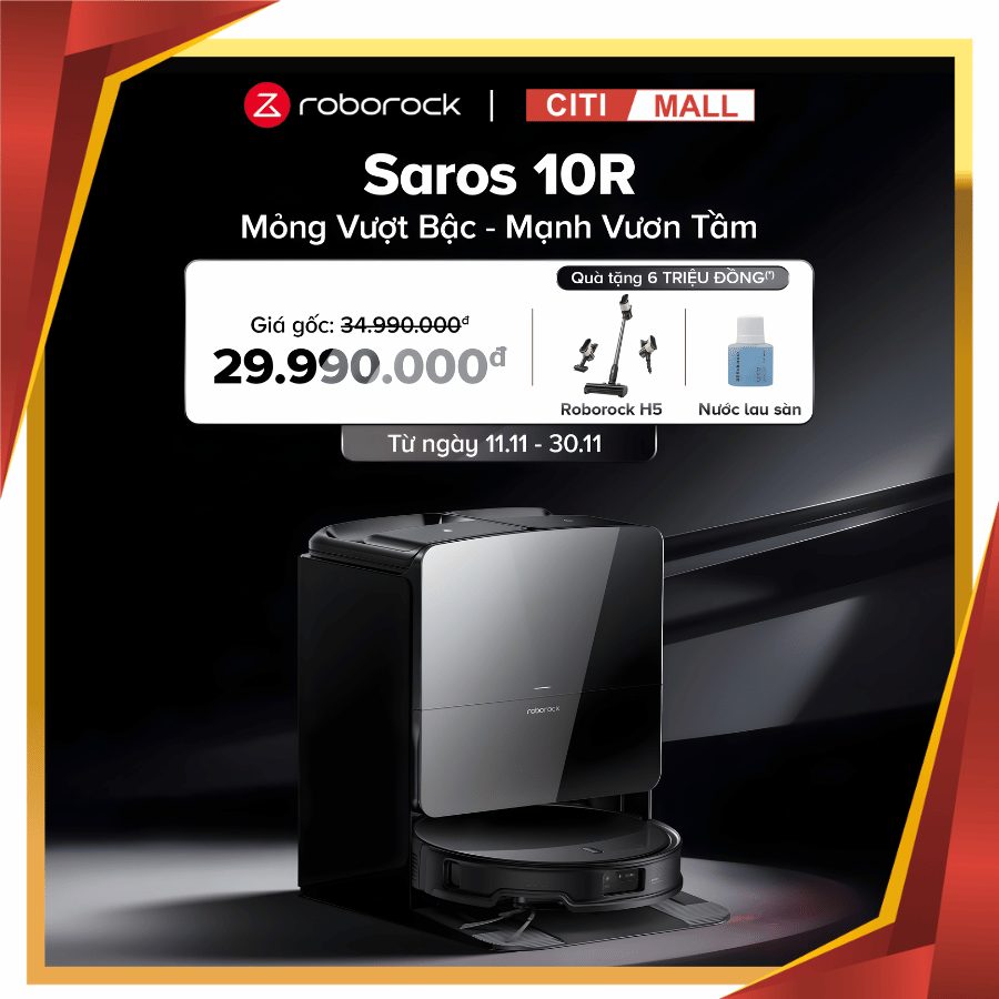 Roborock Saros 10R - Robot Hút Bụi Lau Nhà Thế Hệ Mới 2026