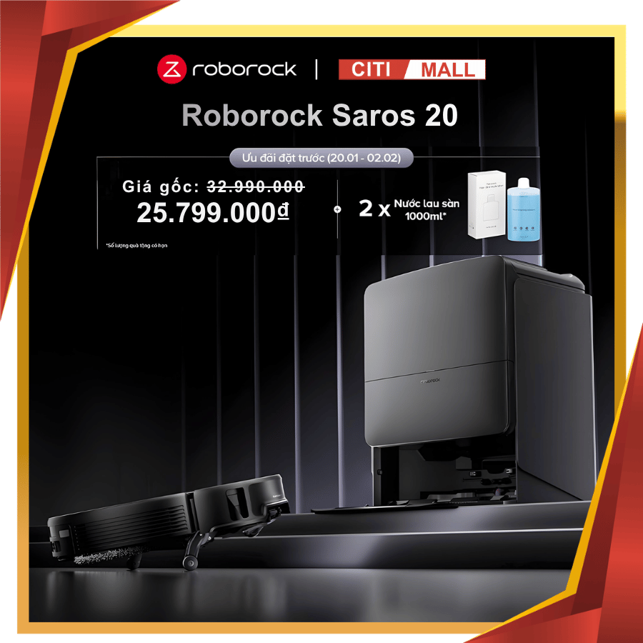 Roborock Saros 20 - Robot Hút Bụi Lau Nhà Thế Hệ Mới 2026