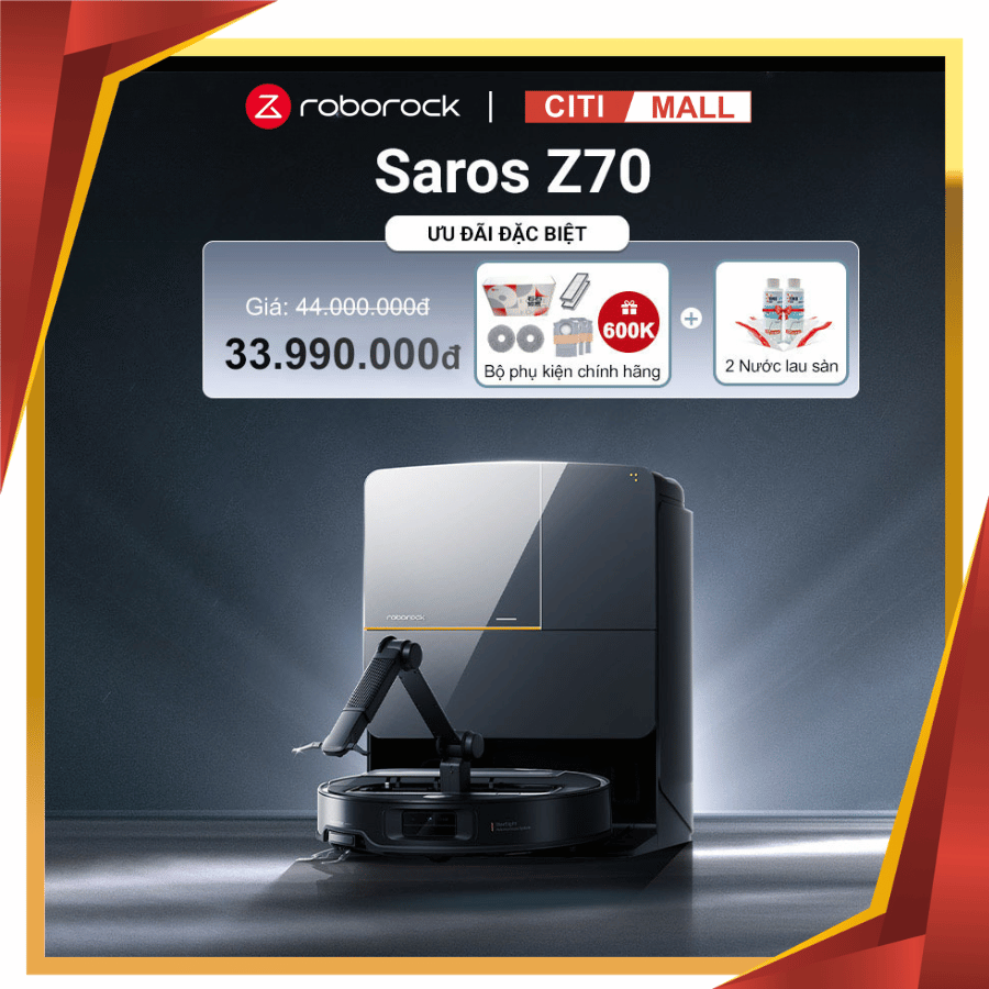 Roborock Saros Z70 - Robot hút bụi lau nhà 2026 tại Vua Nhà bếp Đức 01