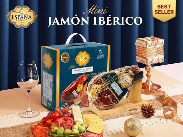 Thịt lợn muối Mini Jamón Ibérico 1kg (lợn đen hảo hạng) Tây Ban Nha