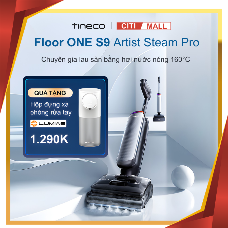 Tineco Floor One S9 Artist Steam Pro - Máy hút bụi lau nhà 2026