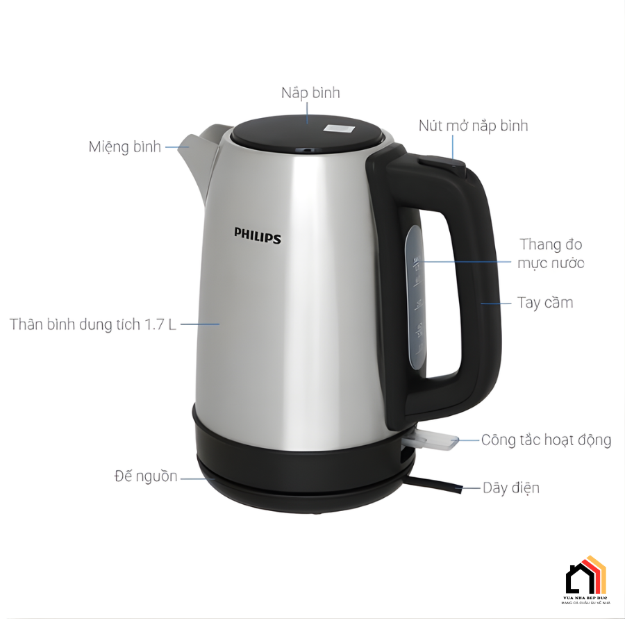 ẤM ĐUN NƯỚC SIÊU TỐC PHILIPS HD9350/90 tại Vua Nhà Bếp Đức 11