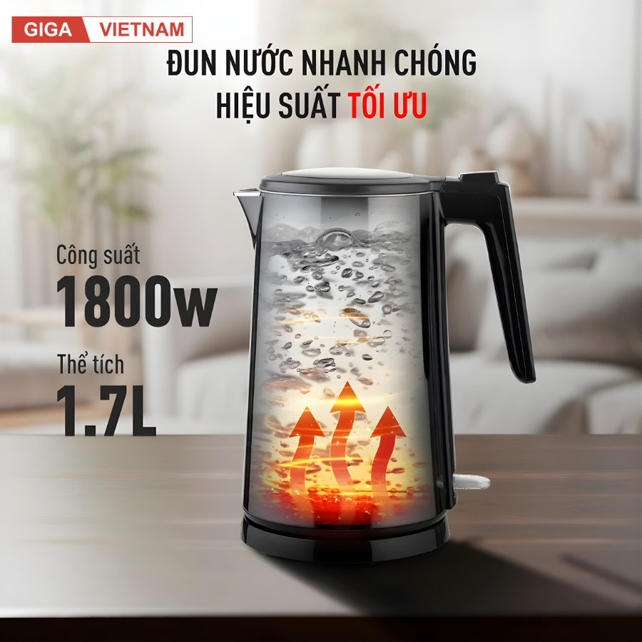 ẤM SIÊU TỐC GKÖCH GERMANY 1,7L 1800W (model: HB-K102)