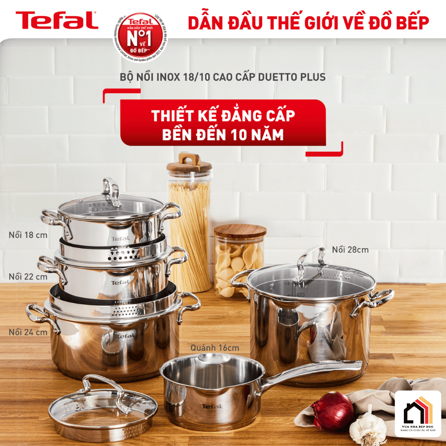 Bộ Nồi 3 Món Tefal Duetto Plus G719S674 - Siêu Sale 2025 tại Vua Nhà Bếp Đức 06