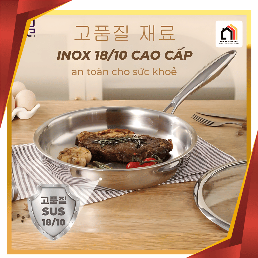 Bộ Chảo Inox 18/10 Nguyên Khối Cao Cấp Gume Korea