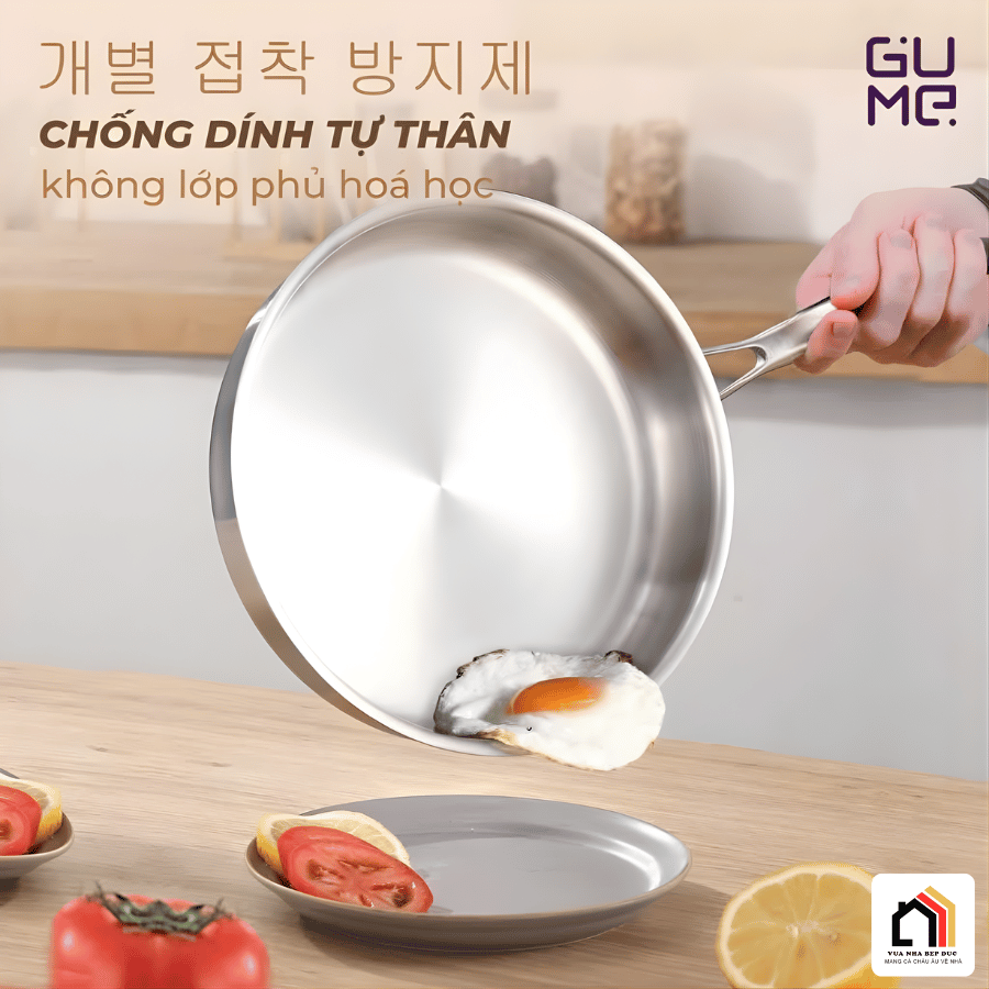Bộ Chảo Inox 18/10 Nguyên Khối Cao Cấp Gume Korea tại Vua Nhà Bếp Đức 03