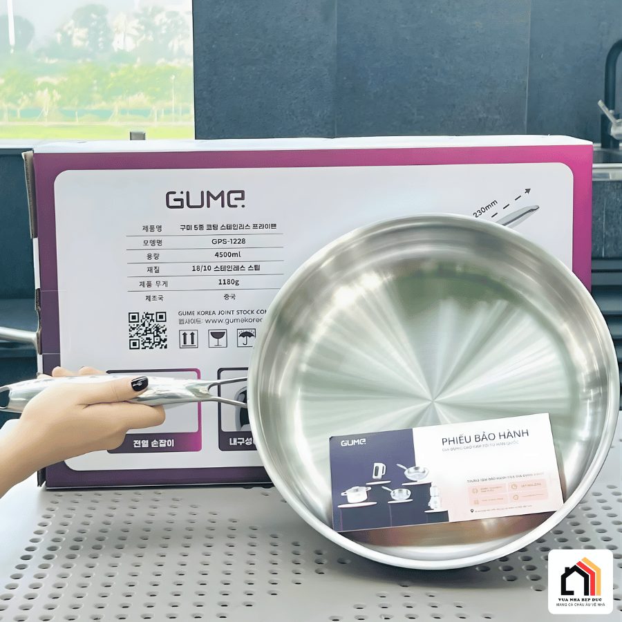 Bộ Chảo Inox 18/10 Nguyên Khối Cao Cấp Gume Korea tại Vua Nhà Bếp Đức 11