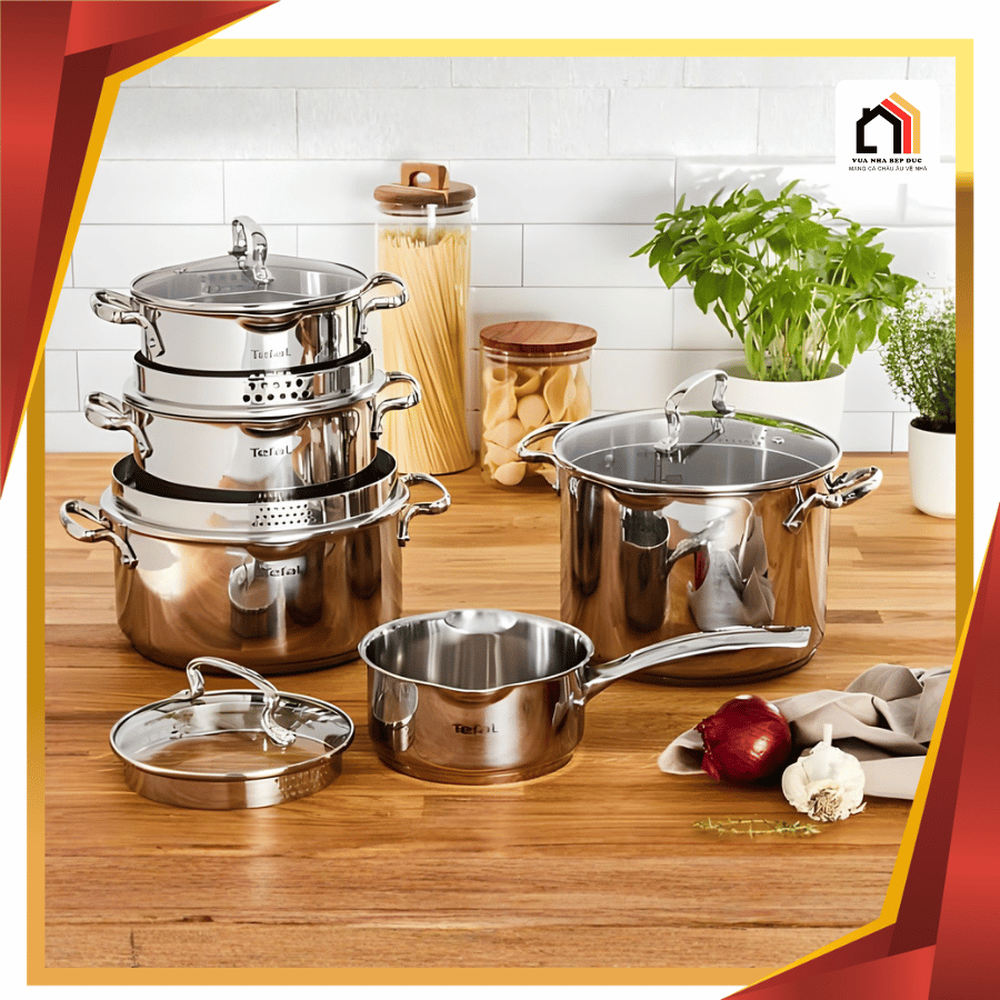 Bộ Nồi 5 Món Inox Tefal Duetto Plus G719SA5 - Siêu Sale 2026