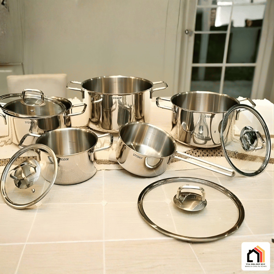 Bộ Nồi 5 Món Inox Cao Cấp Steiger Nova - Siêu Sale 2026 tại Vua Nhà Bếp Đức 02