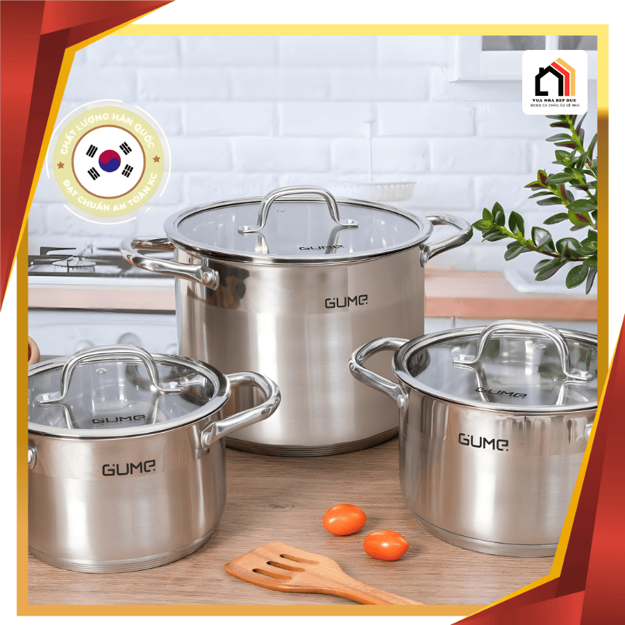 Bộ Nồi 3 Món Inox GUME GMP-20 - Siêu Sale 2026