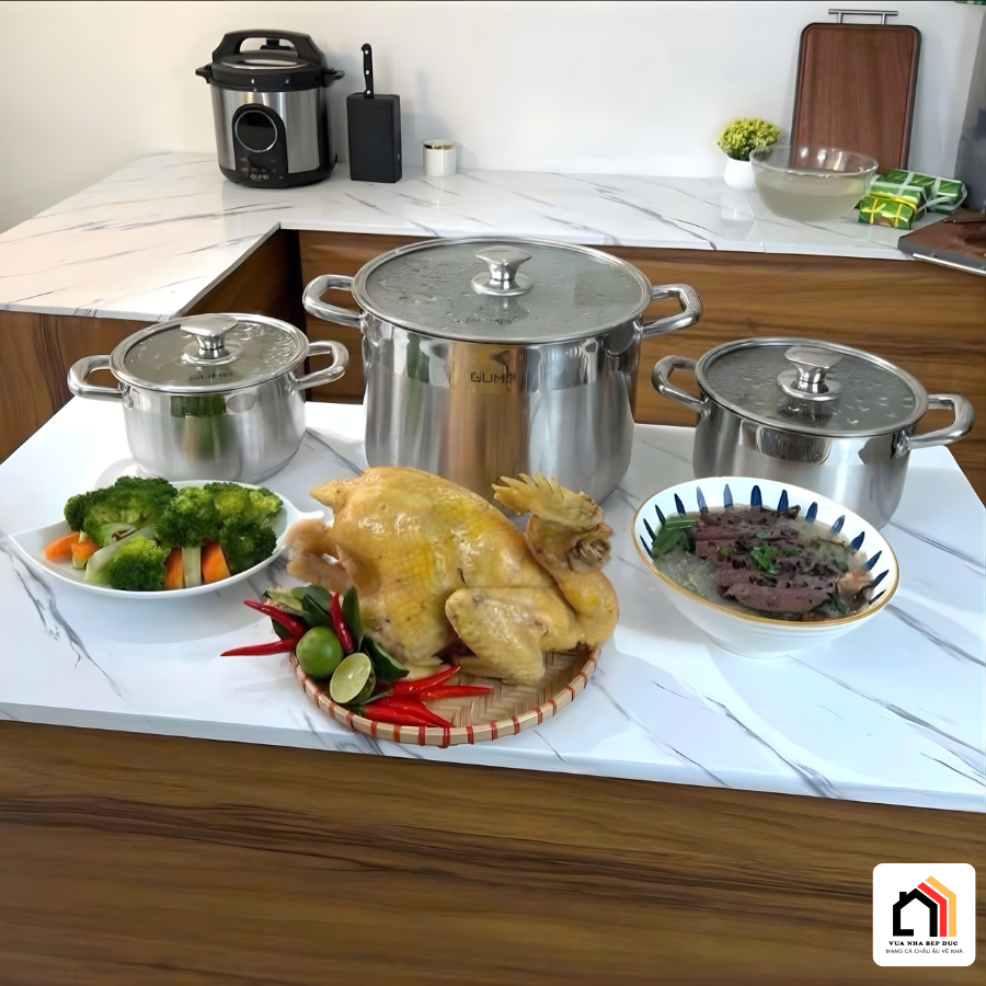Bộ Nồi 3 Món Inox GUME GMP-20 - Siêu Sale 2026 tại Vua Nhà Bếp Đức 08