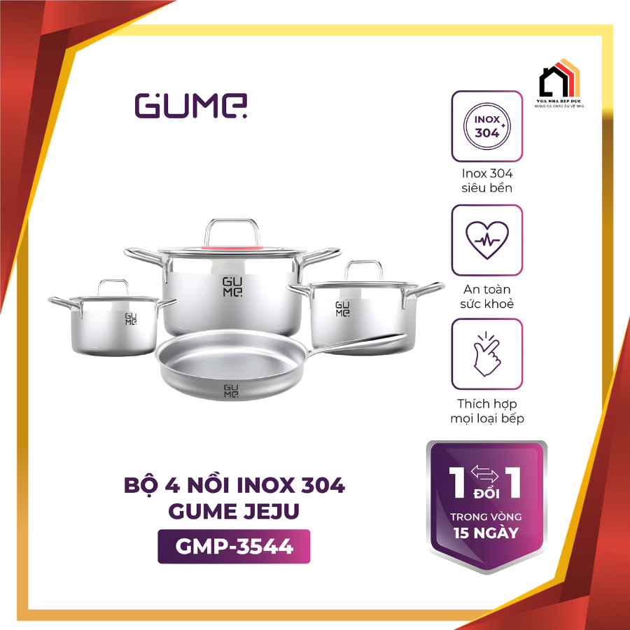 Bộ nồi inox 304 Jeju GUME GMP-3544