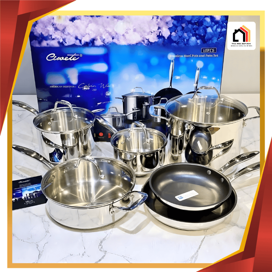 BỘ NỒI INOX CAO CẤP CIWETE – SET 6 MÓN ĐA NĂNG