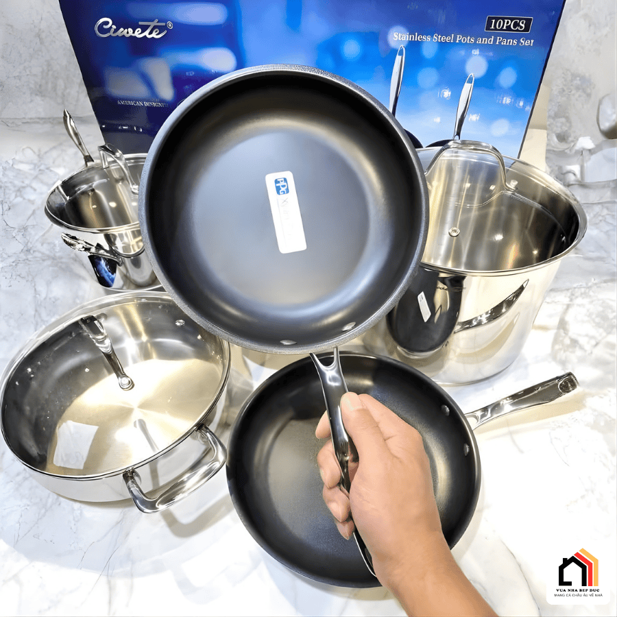 BỘ NỒI INOX CAO CẤP CIWETE – SET 6 MÓN ĐA NĂNG tại Vua Nhà Bếp Đức 05